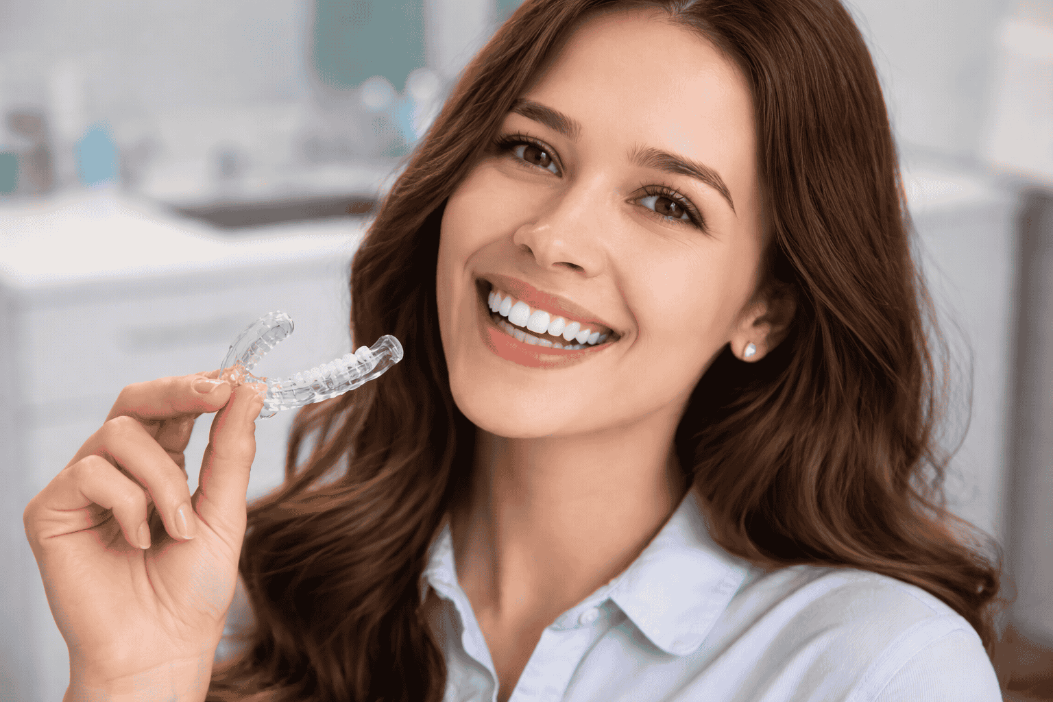 Paciente realizandose tratamiento de ortodoncia invisible